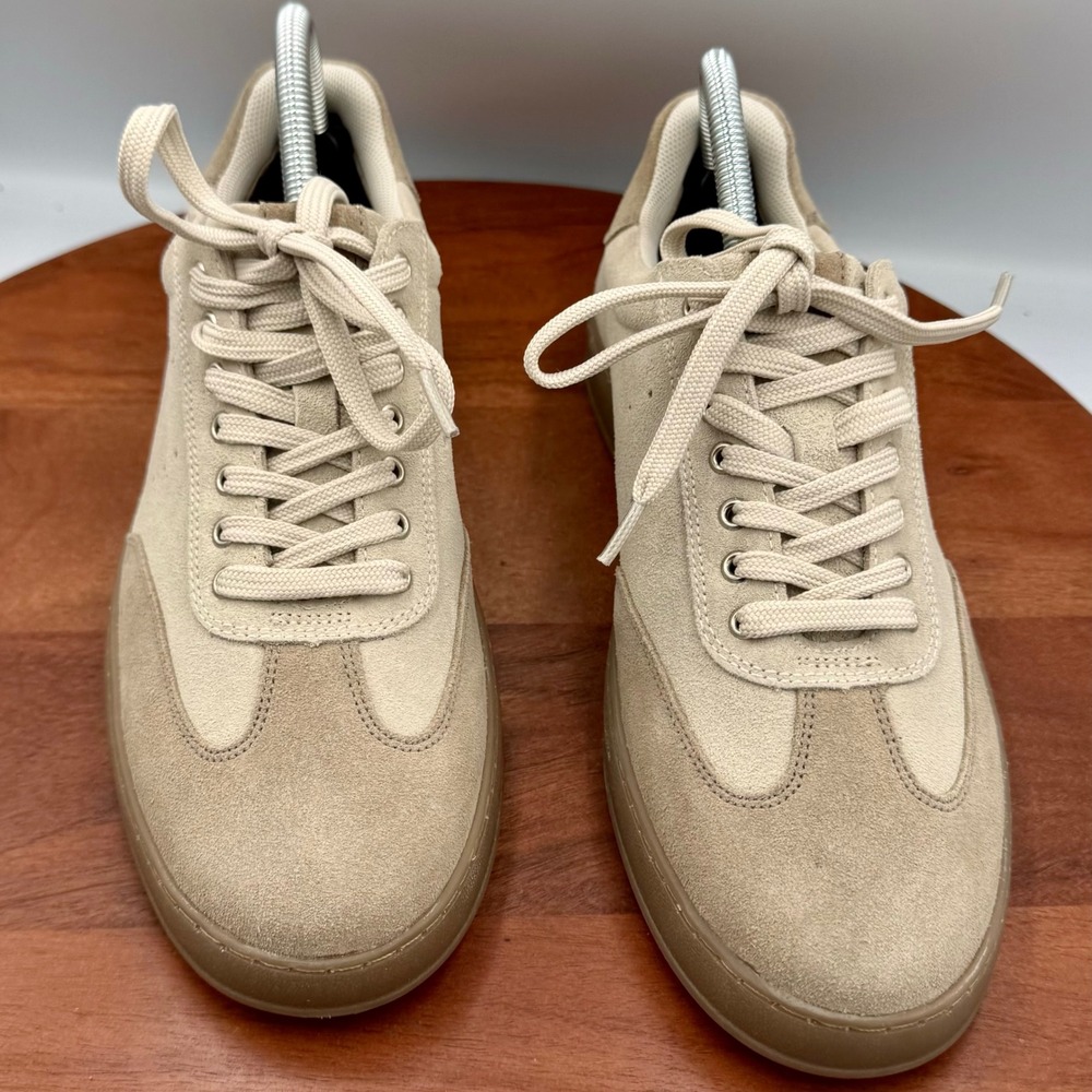 Section X Austin Suede Leather Sneakers Beige Low Top Sporty Streetwear Mens 8.5